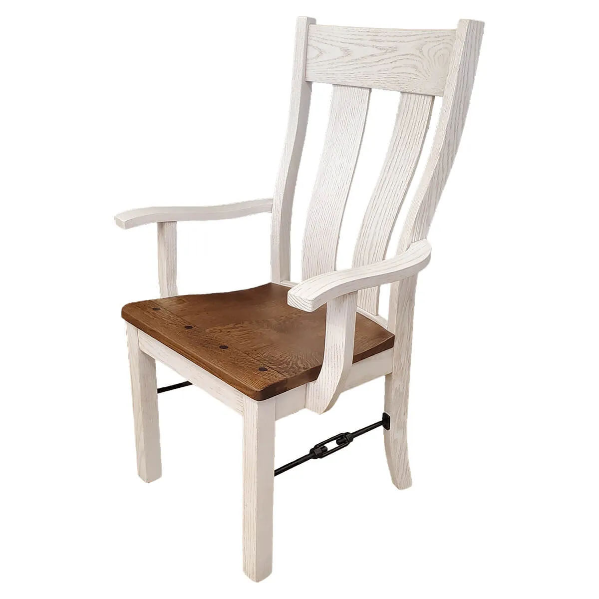Urbana Arm Chair with Breadboard Seat and Turnbuckles
