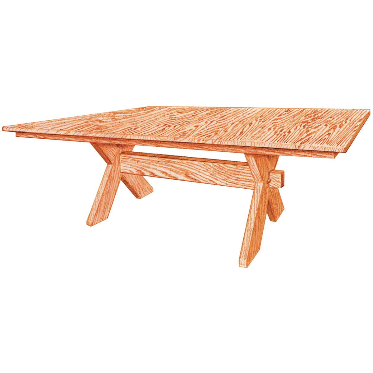 X Base Square Top Dining Table