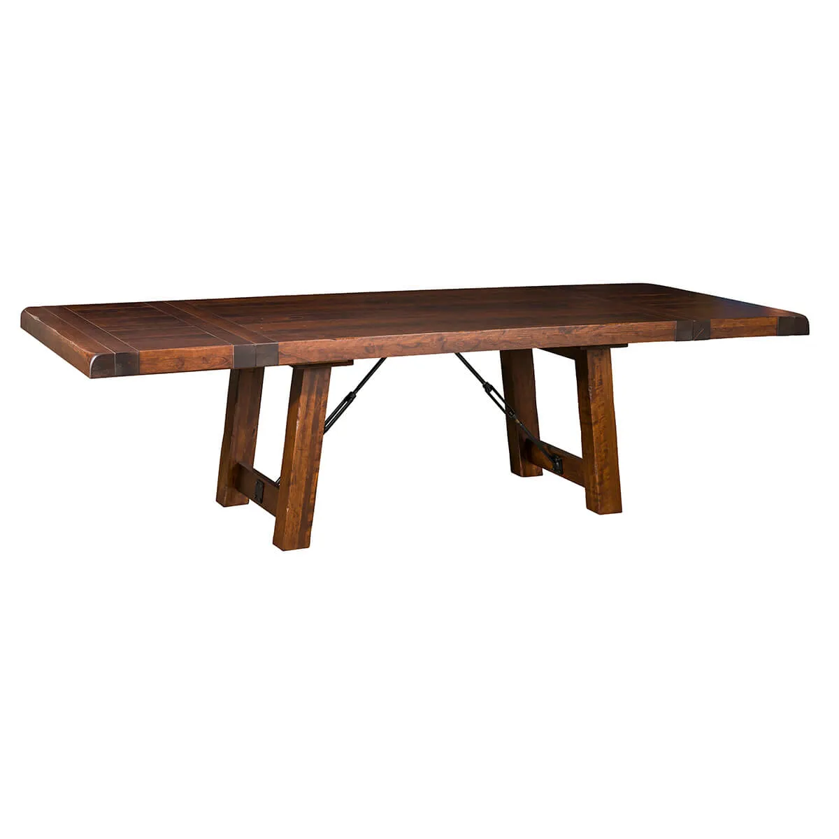 Settlers Trestle Dining Table Extended With Leaves