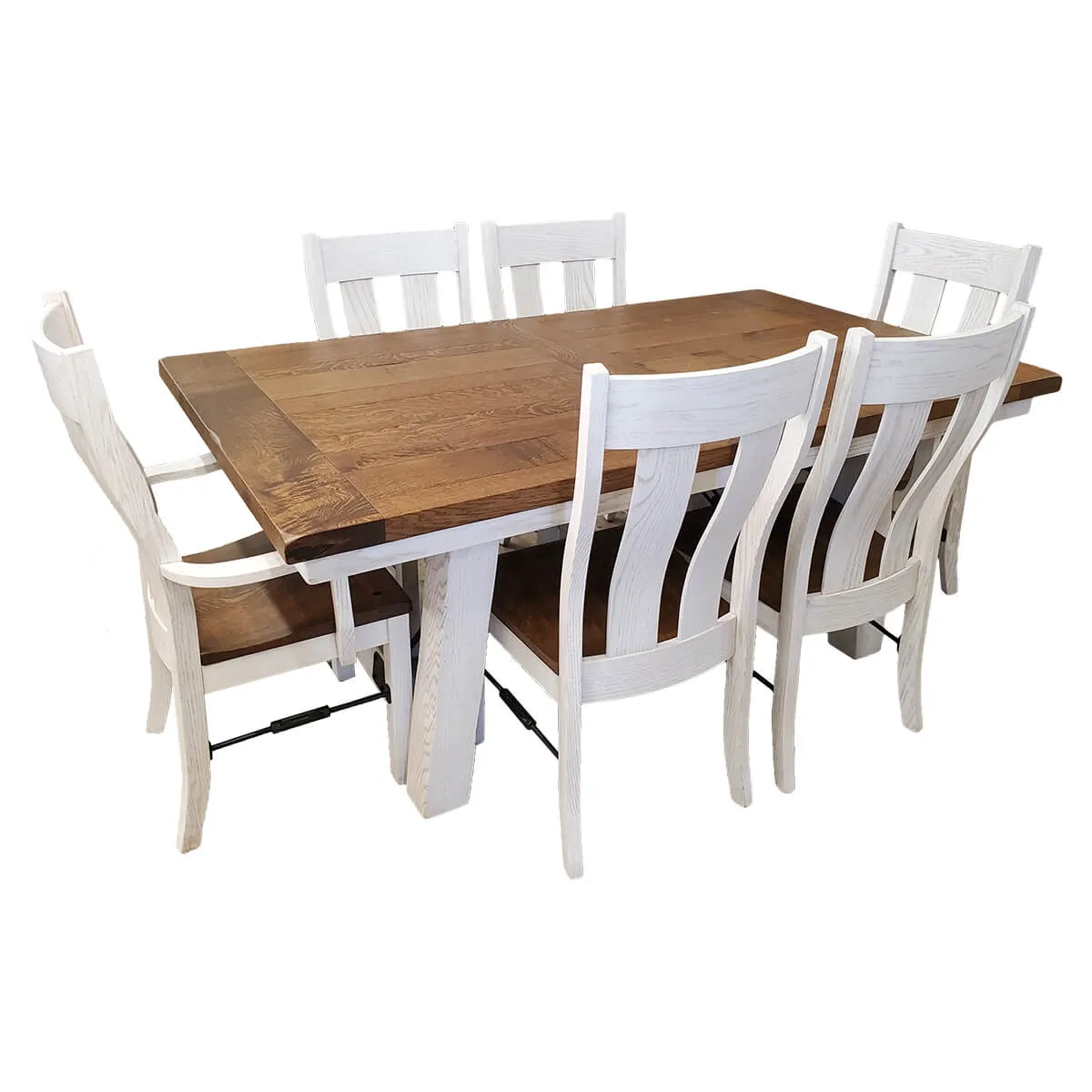 White and timber online dining set