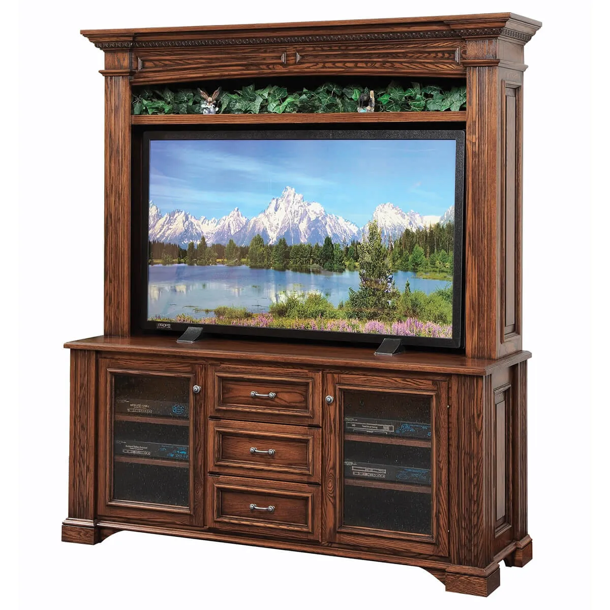 Lincoln TV Stand with Hutch (#LIN-554-30 Base & #LIN-562 Hutch)