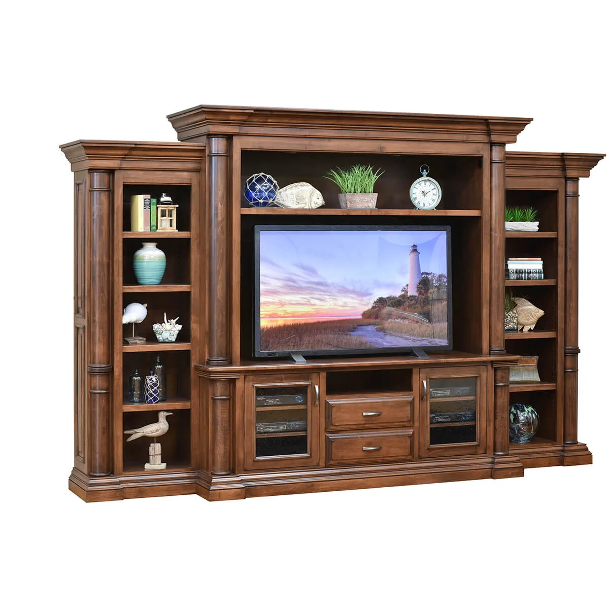 Paris Series Entertainment with Side Bookcases