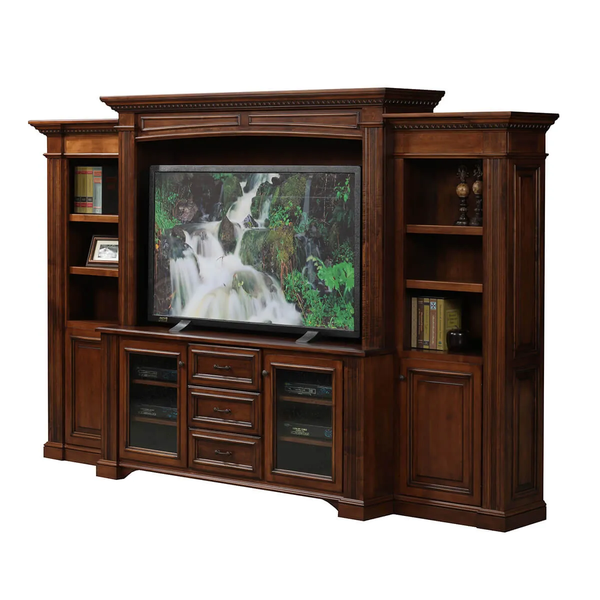 Lincoln Series Entertainment with Side Bookcases