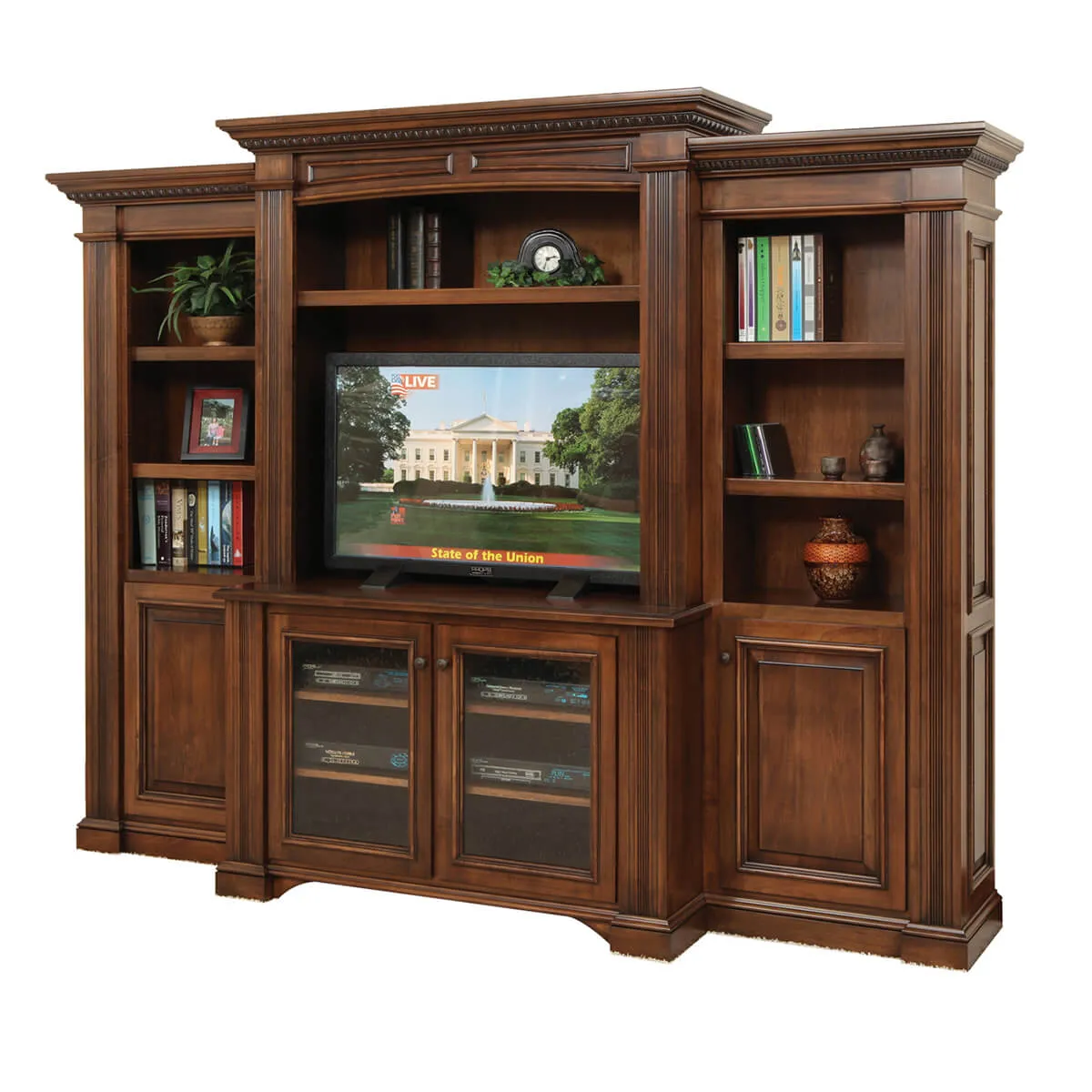 Lincoln Series 48 Inch Entertainment with Side Bookcases