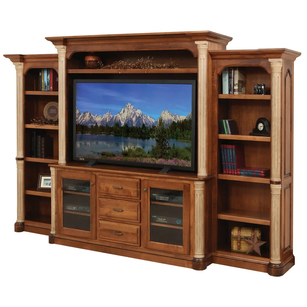 Jefferson Series Entertainment with Side Bookcases