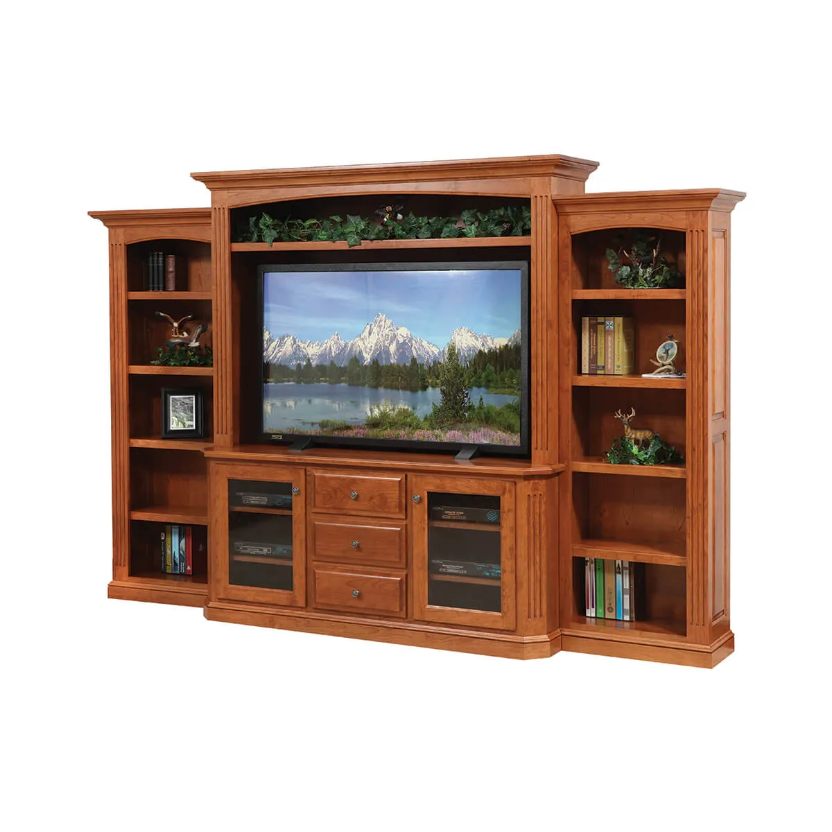 Buckingham Series Entertainment with Side Bookcases