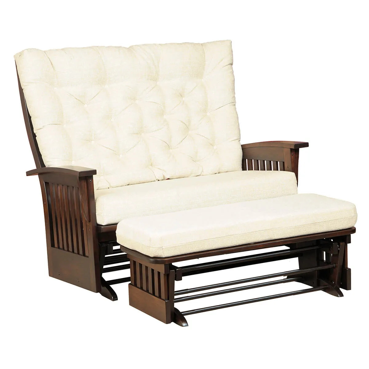 Deluxe Glider Love Seat with LS Ottoman