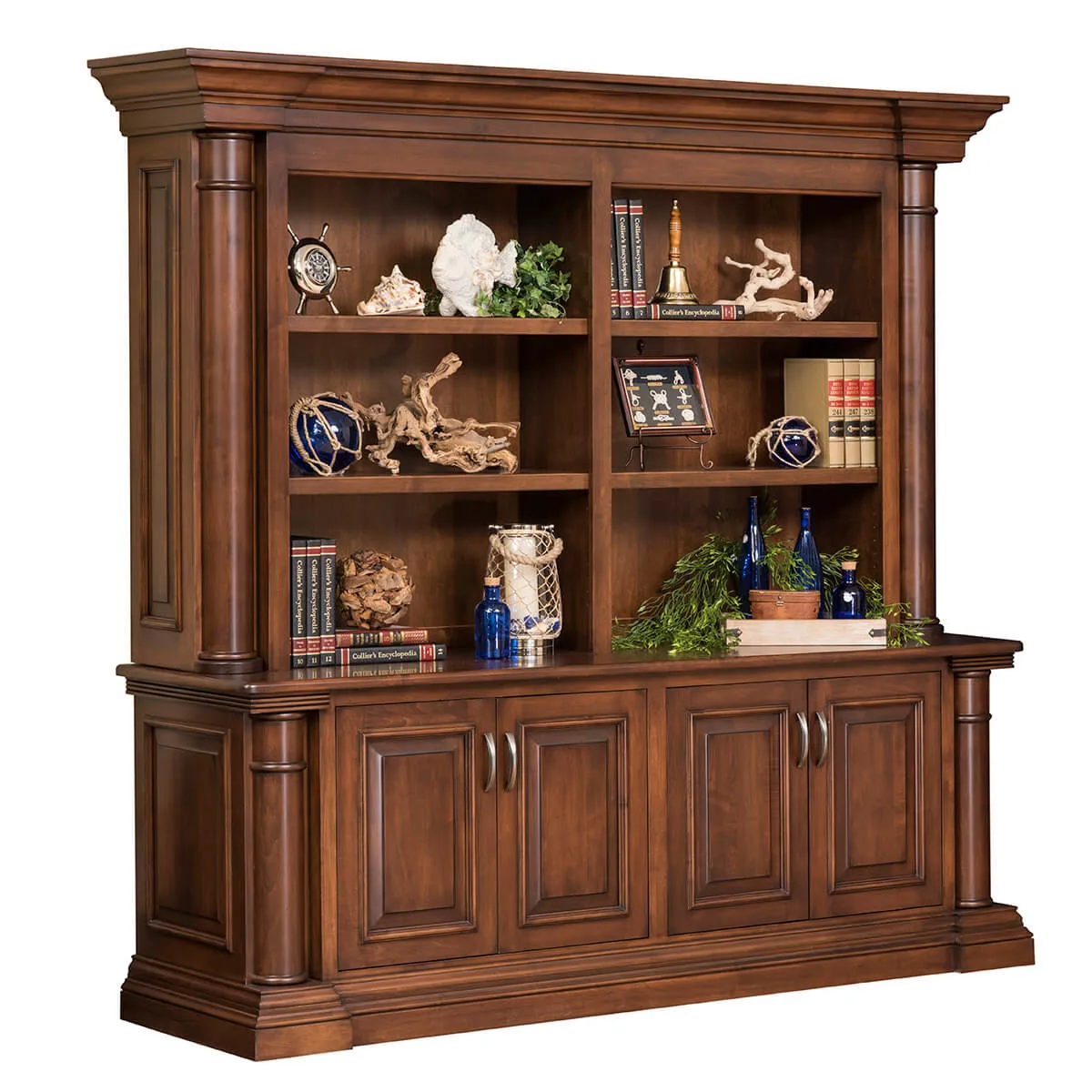 Paris Series Double Door Base &amp; Bookshelf Hutch