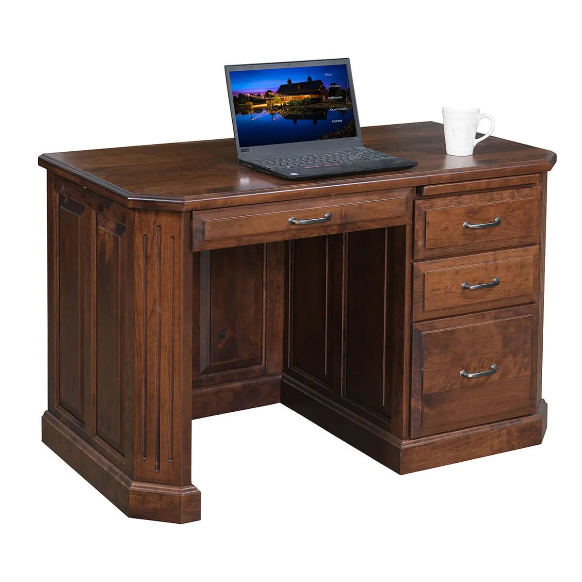 Amish Flat Top Computer Desk with Hutch Top 48