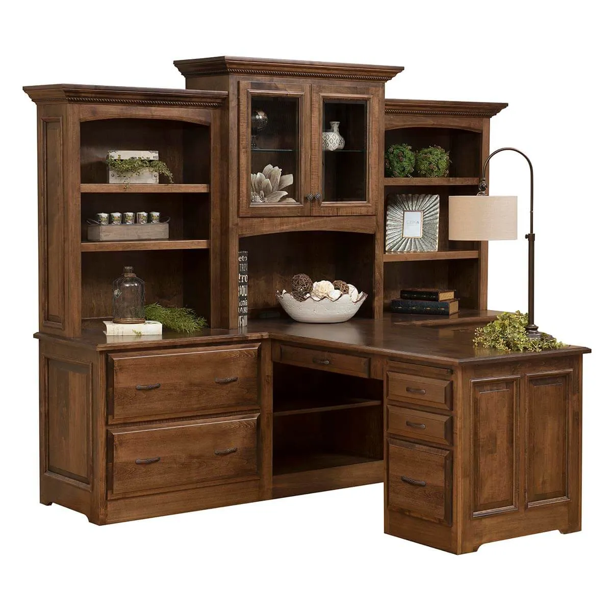 Liberty Partners Desk and Three Piece Hutch