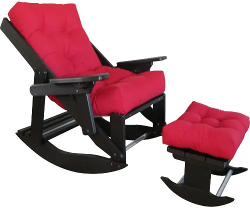 515 siesta cushion rocker recliner shown with the 521 rocking footrest