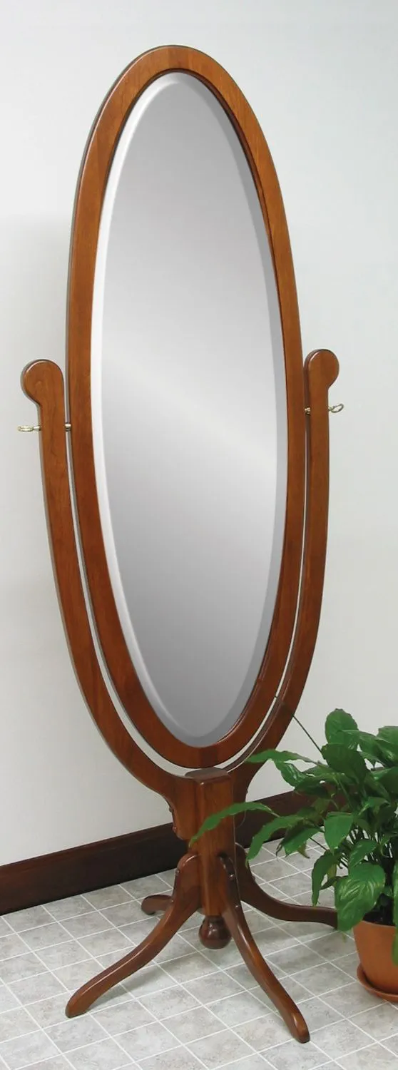 #1003 Antique Oval Pedestal Mirror
