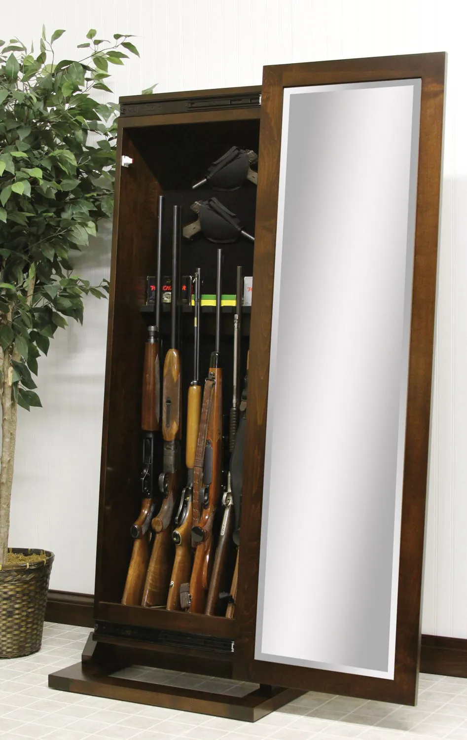 #1035-300 Shaker Mirror Rifle Cabinet