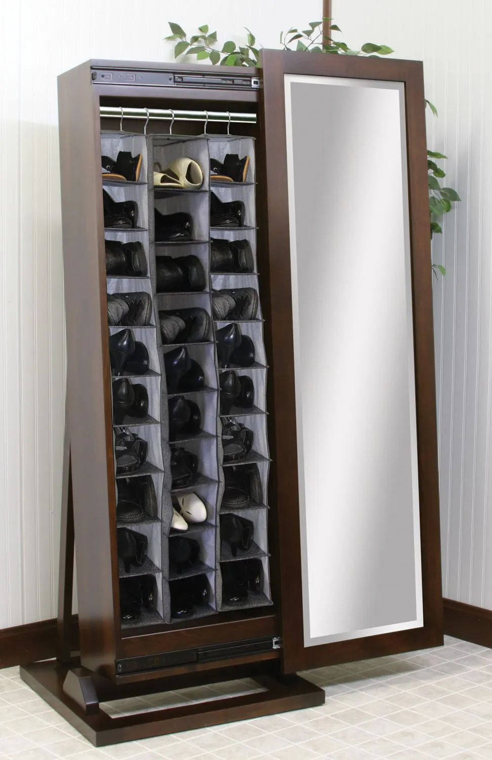 #1035-400 Shaker Shoe Storage Leaner Mirror Cabinet