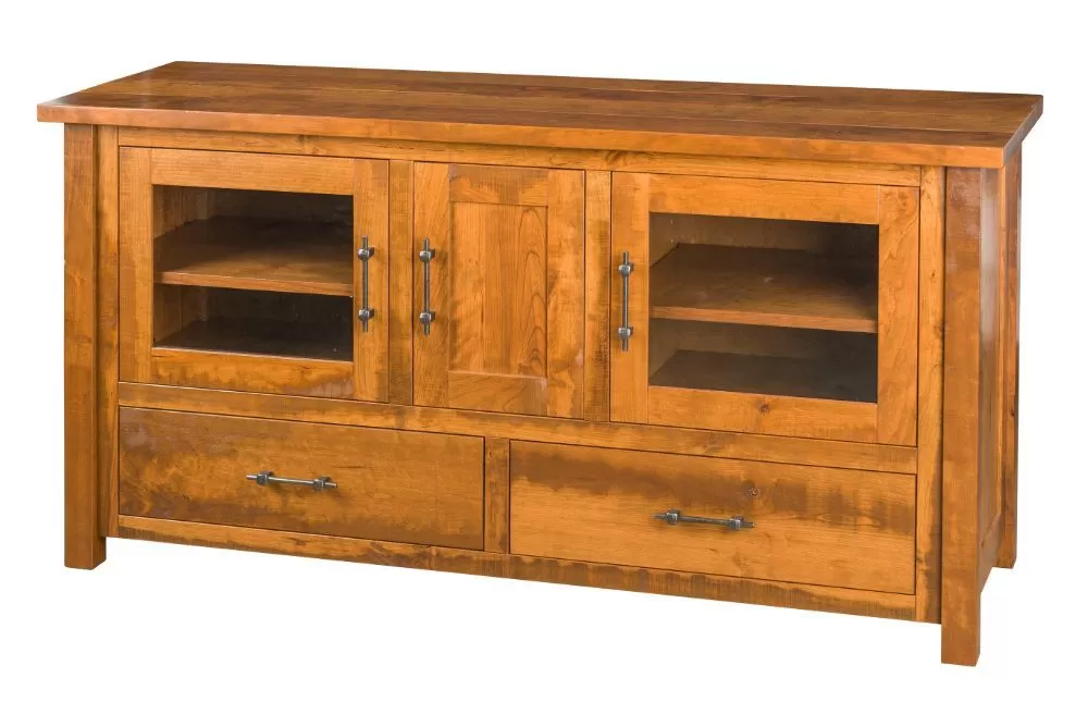 Rch timber mill 60 tv stand wood rustic cherry stain ocs 104 seely hardware k558 si handles