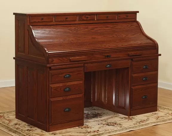 Traditional 68 inch rolltop desk2