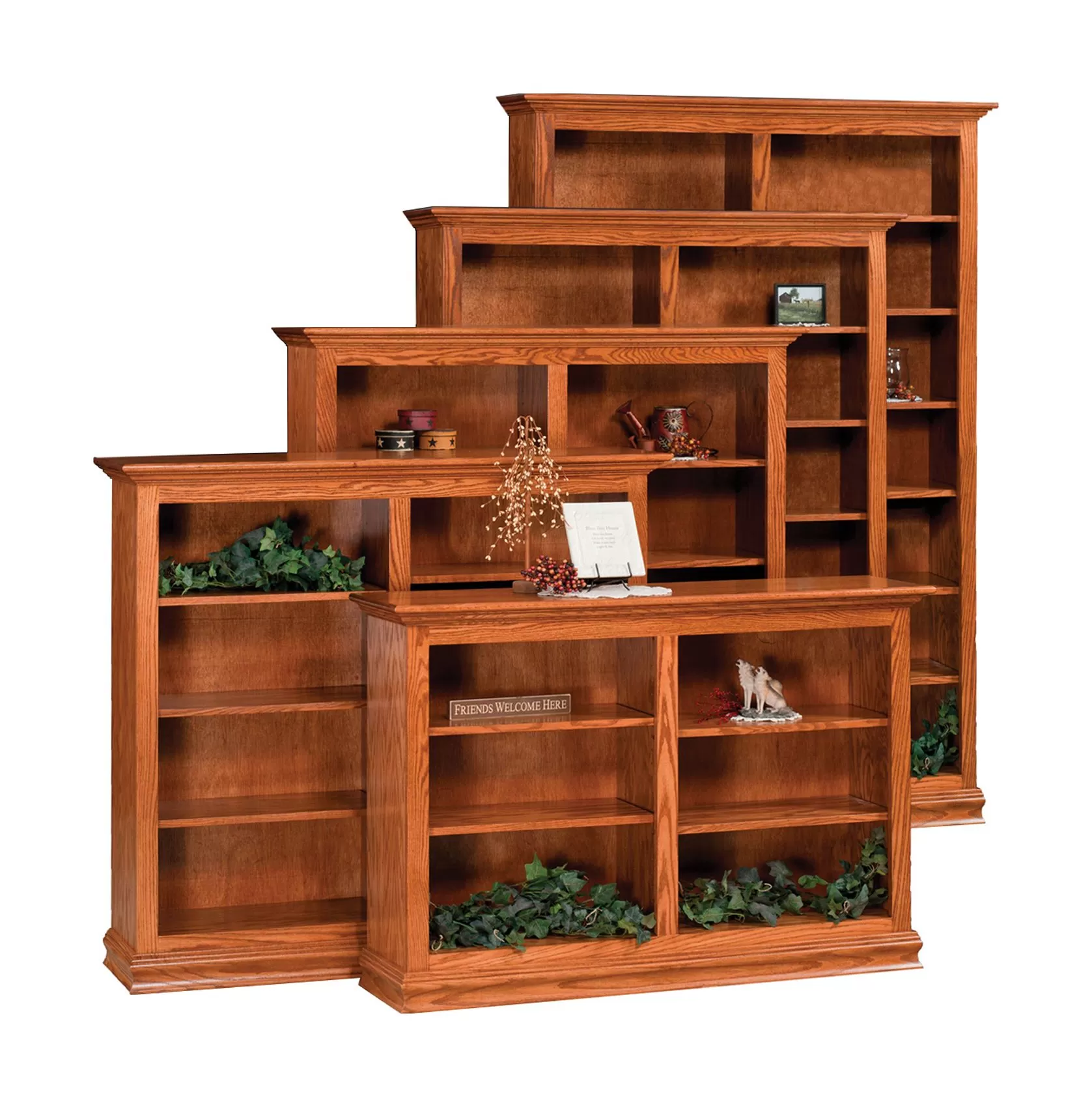 48" Traditional Open Bookcases