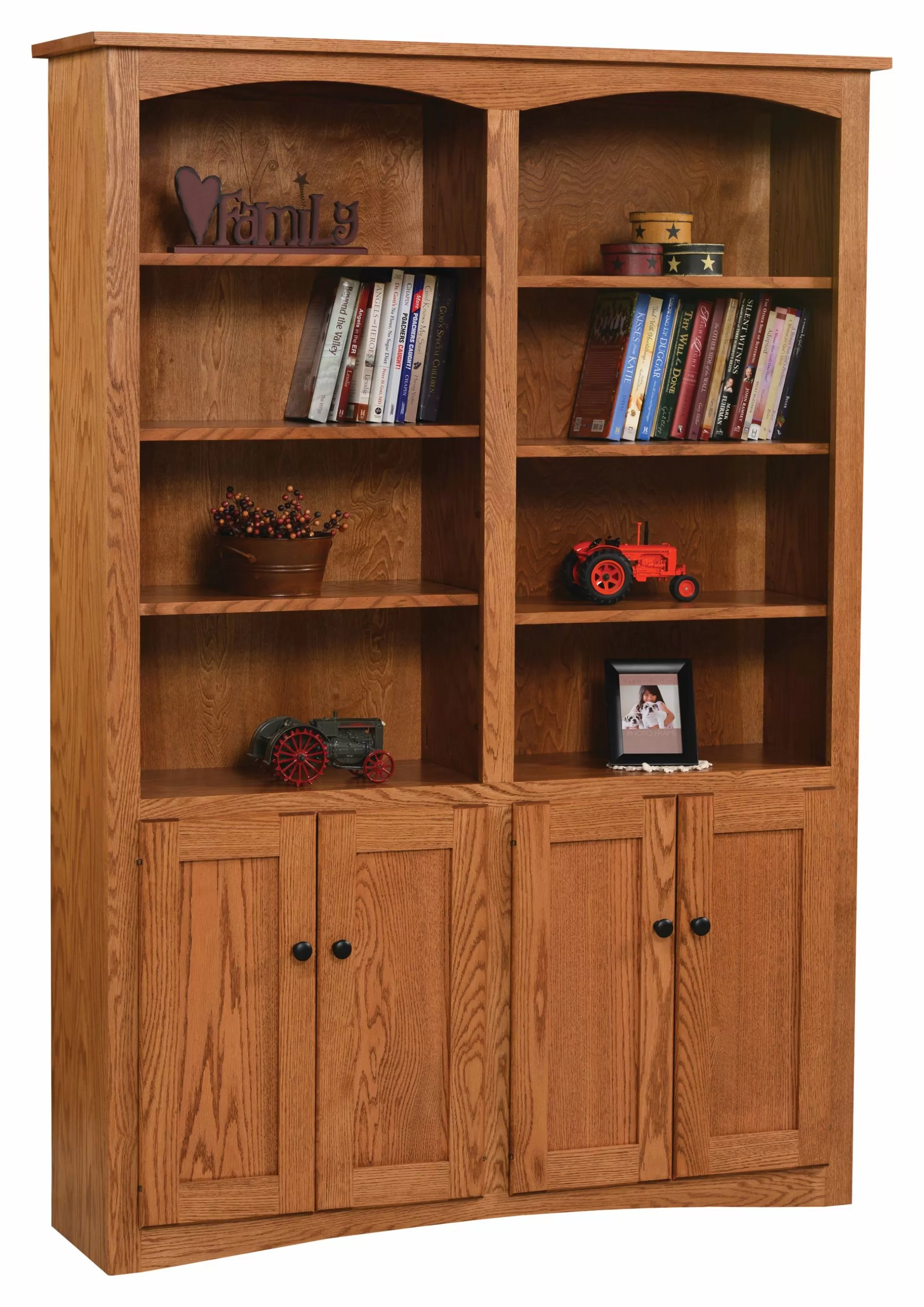 48" Shaker Bookcase with Doors