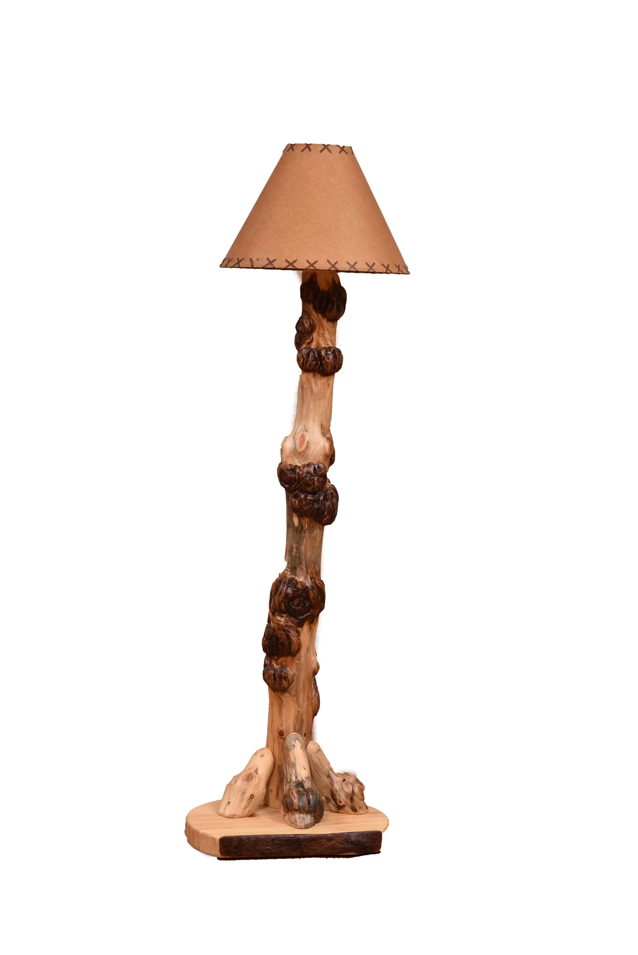 Burled Pine Floor Lamp