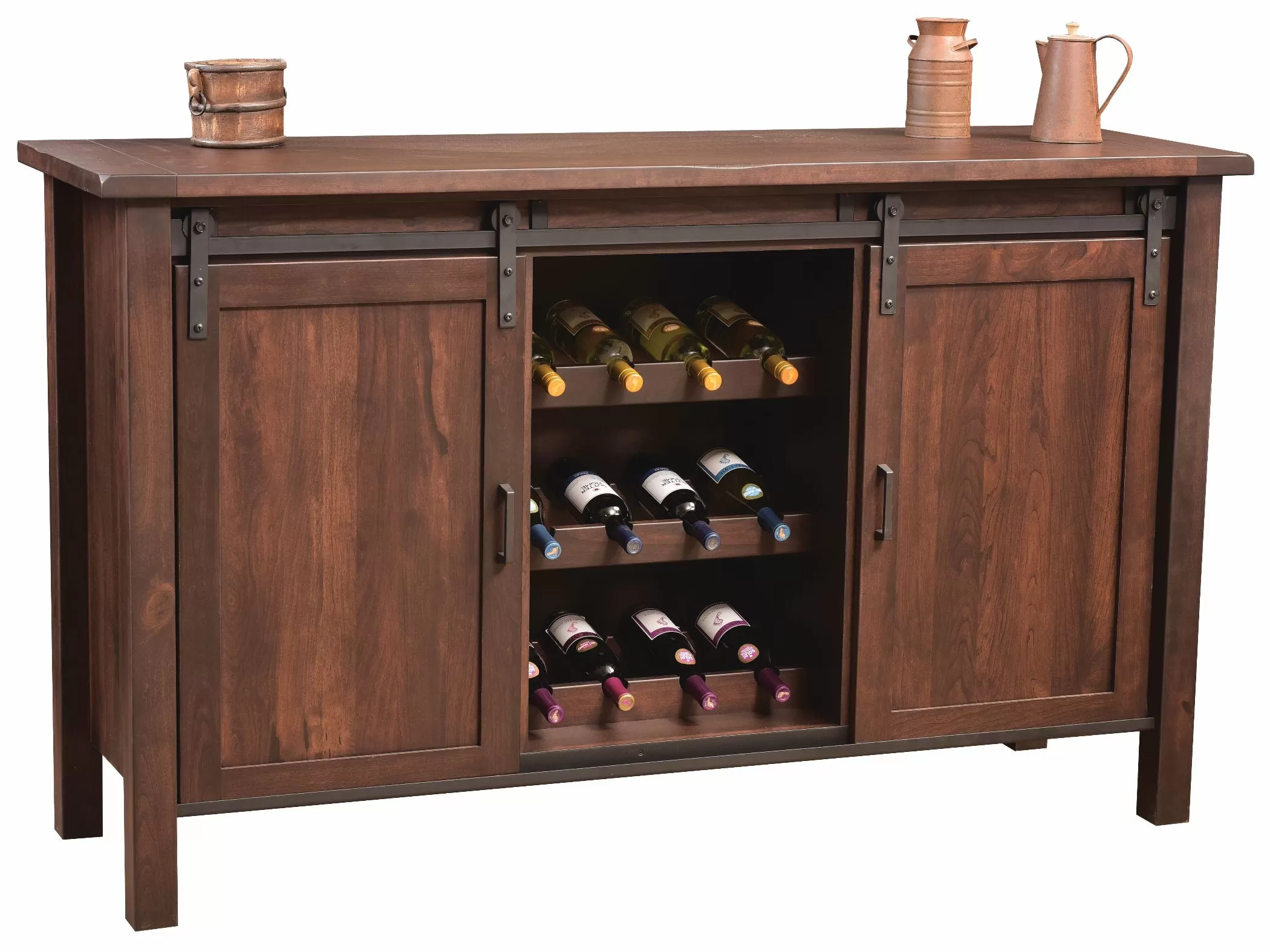 #1502 Farmhouse Buffet with Wine Rack