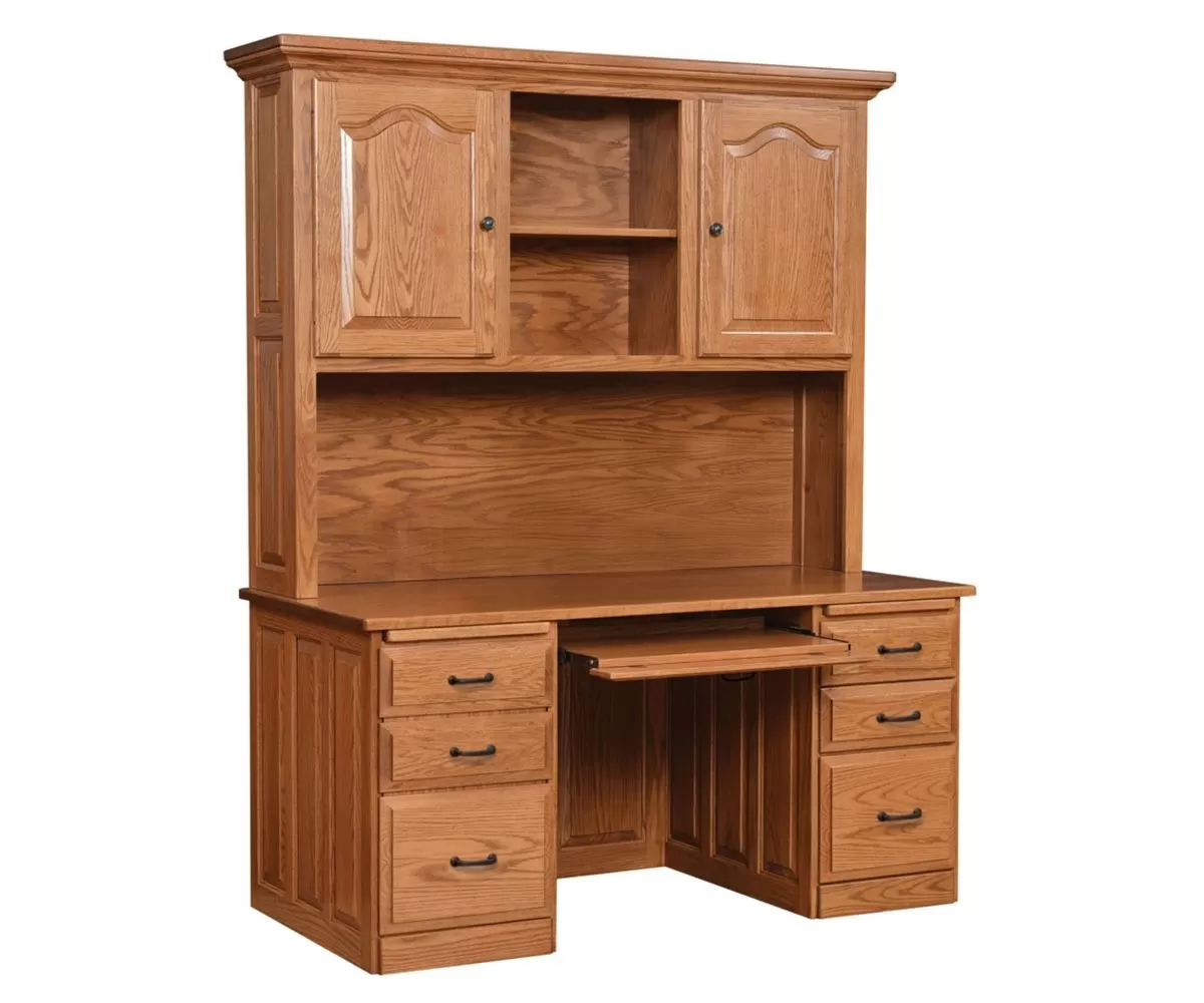 Pwc 3062fttwh flat top 62 computer desk with hutch 1