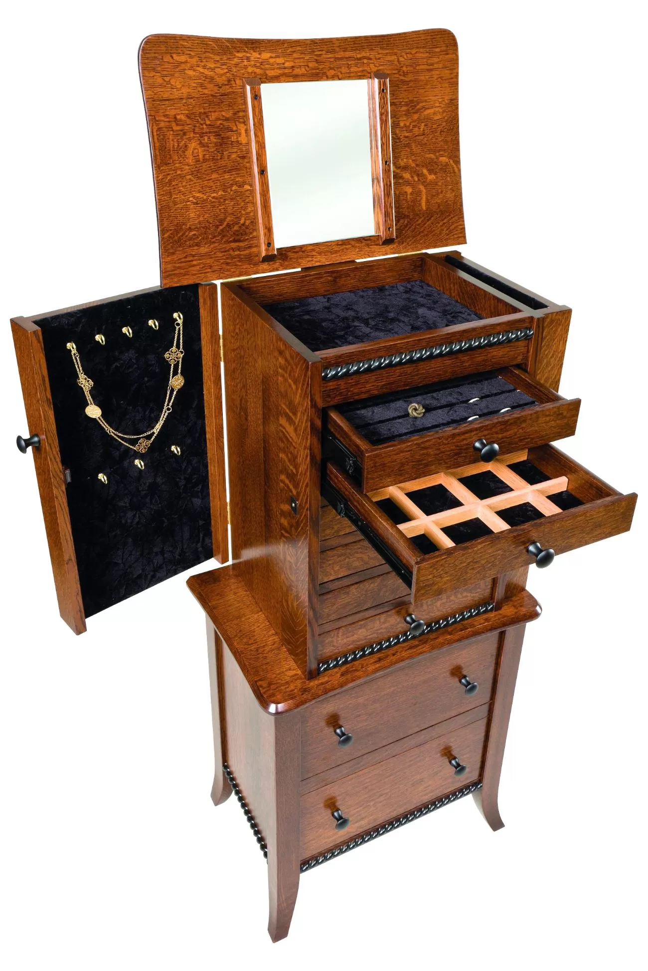 124 bunker hill jewelry armoire open