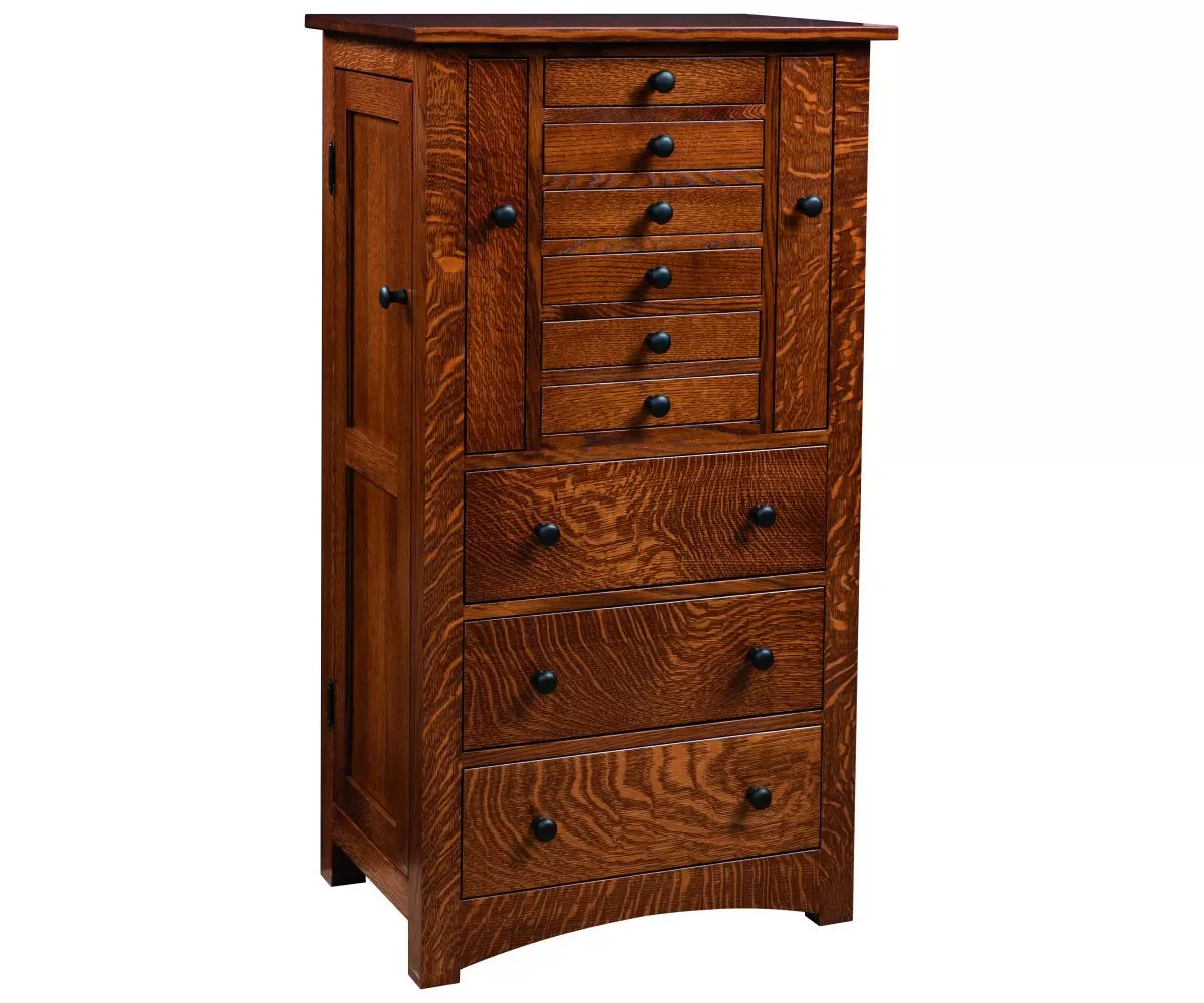 #154 Bungalow Mission Jewelry Armoire