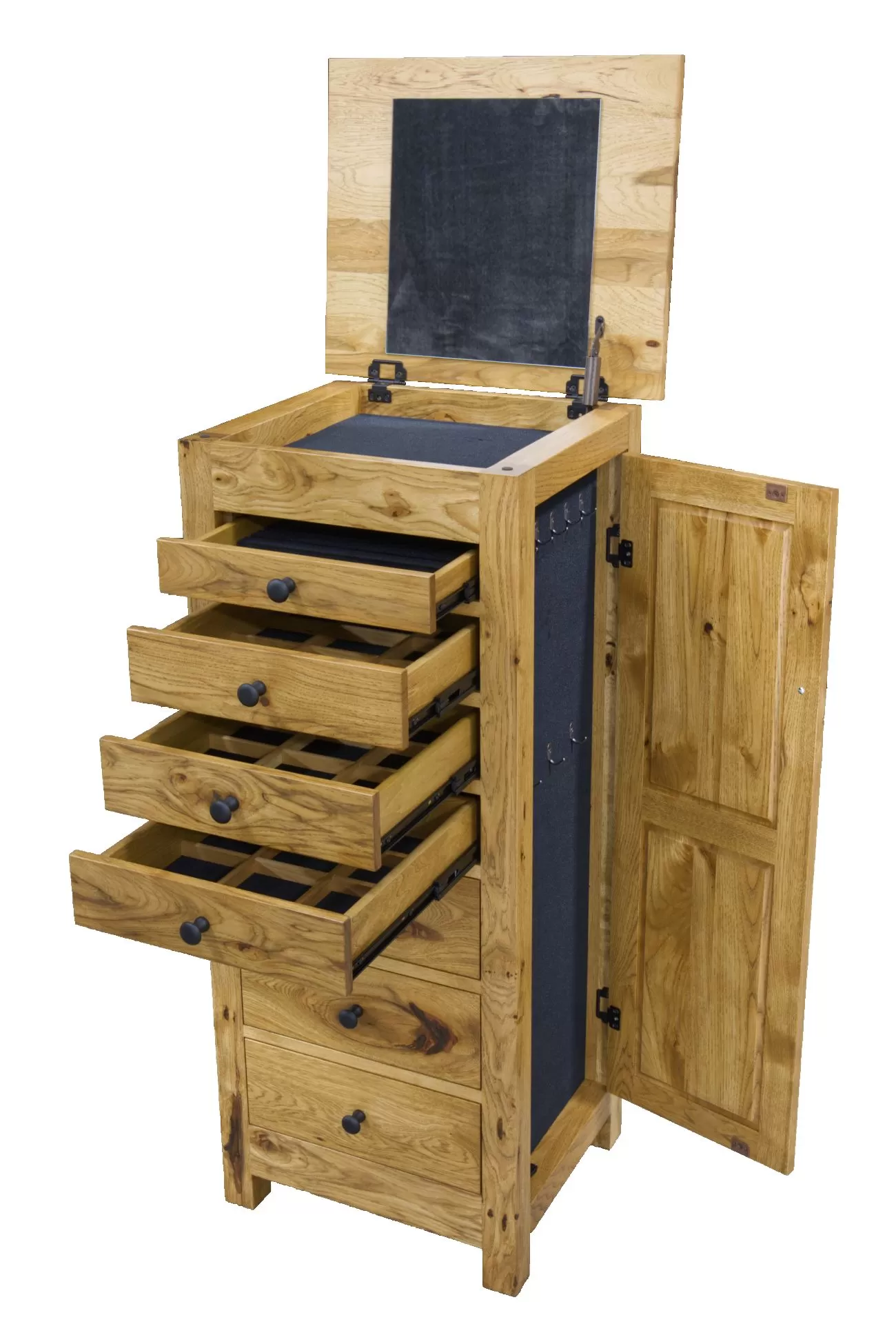 150 mission jewelry armoire open